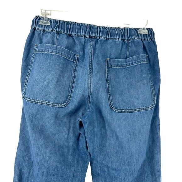 J Crew Drawstring Denim Pants Ankle Straight Leg Size 28 Waist Nautical Preppy - Picture 4 of 8